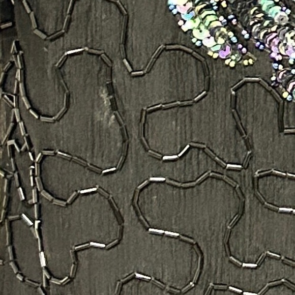 Vtg Melanie Lyne Beaded Dress Women's Large Black/Purple Formal Party READ - Picture 3 of 16